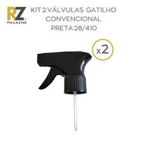 Kit 2 Válvulas Spray Gatilho Convencional Preta, Rosca 28 410 Kit 2 Válvulas Spray Gatilho Convencional Preta, Rosca 28 410