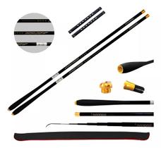 Kit 2 Vara Pesca Telescópica 7,20M Mão 100% Fibra Carbono Ligth Kary Enrolador Kit 2 Vara Pesca Telescópica 7,20M Mão 100% Fibra Carbono Ligth Kary Enrolador
