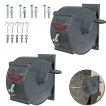 Kit 2 Varais Retrátil Parede Recolhível de Roupas Corda 30m Cinza
