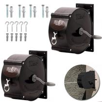 Kit 2 Varais Retrátil Parede Recolhível de Roupas Corda 30m Preto Kit 2 Varais Retrátil Parede Recolhível de Roupas Corda 30m Preto