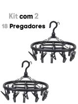 KIT 2 Varal Oval Com 18 Prendedores P/ Calcinha Cueca e Meias