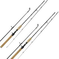 Kit 2 Varas de Carretilha Koba Resistente Cabo Cortiça Pesca