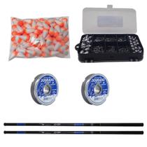 Kit 2 Varas Telescópica 3,60m + Linha E Estojo Completo