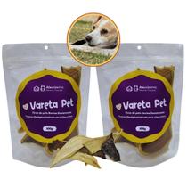 Kit 2 Vareta Pet Tiras de Pele Bovina 100g Alecrim Pet Mordedor Natural Para Cachorro