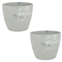 Kit 2 Vaso Cachepo De Mesa Redondo 15x13cm Para Orquídea Cactos Linha Premium