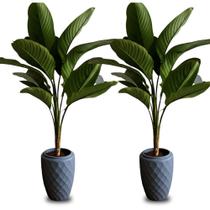 Kit 2 Vaso de Planta Luxo 6 litros Diamante Alto Resistente cor Cimento Plastico Pequeno Jardim Kit 2 Vaso de Planta Luxo 6 litros Diamante Alto Resistente cor Cimento Plastico Pequeno Jardim