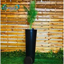 Kit 2 Vaso De Plantas Cone Com Prato Coluna Ibiza Decorativo