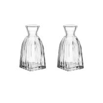 Kit 2 Vaso Decorativo 11cm Vidro Flores Solitário Resistente