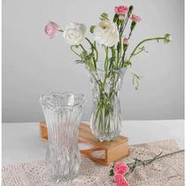 Kit 2 Vaso Decorativo 19cm em Vidro Jarrinho Arranjo Flores Resistente Estilo Europeu Kit 2 Vaso Decorativo 19cm em Vidro Jarrinho Arranjo Flores Resistente Estilo Europeu