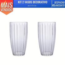 Kit 2 Vaso Grande Acrilico Transparente Decorativo Casa Festas Flores Arranjo