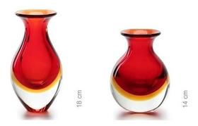 Kit 2 Vaso Mini Médio e Alto (Vermelho/Âmbar/Cristal) - CÁ D'ORO - 15587 /15590