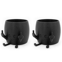 Kit 2 Vaso Para Suculentas Dedo do Meio Feliz Multiuso