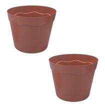 Kit 2 Vaso Plástico Tam G 10,3L Decoração Plantas Jardim Flores Terracota Kit 2 Vaso Plástico Tam G 10,3L Decoração Plantas Jardim Flores Terracota
