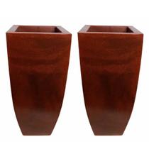 Kit 2 Vaso Quadrado De Polietileno 41cm Para Plantas E Flores