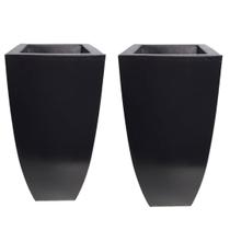 Kit 2 Vaso Quadrado De Polietileno 41cm Para Plantas E Flores