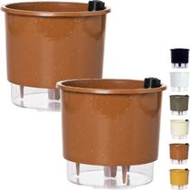 Kit 2 Vaso Raiz Auto Irrigável 16x14cm N3 Autoirrigável Médio Plantas Flores Temperos Horta