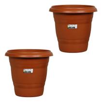 Kit 2 Vaso Redondo Bella Fiore N28 Plástico 8l Planta