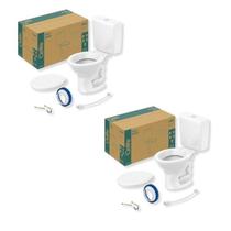 Kit 2 Vaso Sanitário com Caixa Acoplada e Assento Saveiro Celite Kit 2 Vaso Sanitário com Caixa Acoplada e Assento Saveiro Celite