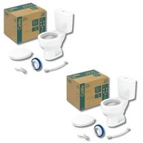 Kit 2 Vaso Sanitário com Caixa Acoplada e Assento Soft Close Acesso Confort Celite Branco