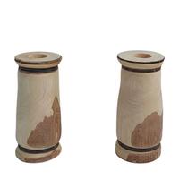 Kit 2 Vasos Artesanais Madeira Rústica Decoração 14,5 e 14cm