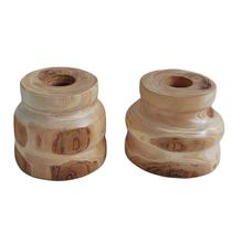 Kit 2 Vasos Artesanais Madeira Rústica Decoração Mesa 7cm Kit 2 Vasos Artesanais Madeira Rústica Decoração Mesa 7cm