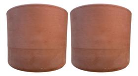 Kit 2 Vasos Cerâmica Barro Cilindro N3 (22 X 17,5 ) Nwbr