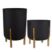 KIT 2 Vasos Cilíndricos Decore 33 e 34 (Cor Chumbo) JAPI KIT 2 Vasos Cilíndricos Decore 33 e 34 (Cor Chumbo) JAPI