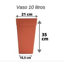 Kit 2 vasos coluna rattan 10 litros para plantas
