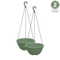 Kit 2 Vasos Cuia Suspensos 2,3L com Gancho Plástico Diversas Cores Kit 2 Vasos Cuia Suspensos 2,3L com Gancho Plástico Diversas Cores