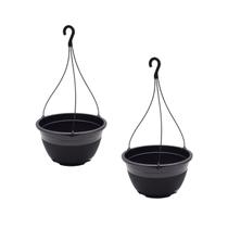 Kit 2 Vasos de Flor com Suporte e Gancho Suspenso Grande 27cm - AMZ