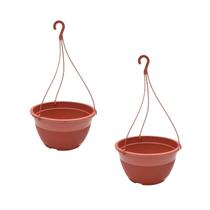 Kit 2 Vasos de Flor com Suporte e Gancho Suspenso Grande 27cm - AMZ