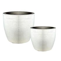 Kit 2 Vasos de Planta Jateado Cone - 6L e 20L, Polietileno Resistente para Externo com Proteção UV