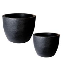 Kit 2 Vasos de Planta Jateado Cone - 6L e 20L, Polietileno Resistente para Externo com Proteção UV