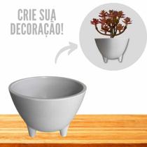 Kit 2 Vasos Decorativo Cachepot Redondo Tripé p/ Plantas e Flores - Decor Artificial