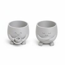 Kit 2 Vasos Decorativos Minimalistas Rostinho para Suculentas - Kit 2 Vasos Decorativos Minimalistas Rostinho para Suculentas -