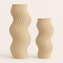 Kit 2 Vasos Decorativos Ondulado Elegante Sofisticado