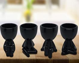 Kit 2 Vasos Decorativos Pretos Robert Plant Bbb - Bob Kit 2 Vasos Decorativos Pretos Robert Plant Bbb - Bob