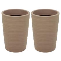 Kit 2 Vasos Grego para Plantas 50cm Tramontina Flor Folhagem Polietileno Granito Areia Jardim