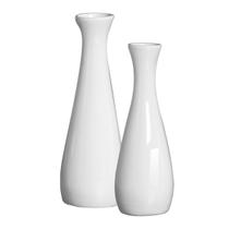 Kit 2 Vasos Libano Garrafa Decorativo Branco Cerâmica Decoração Sala