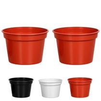 Kit 2 Vasos Redondos Pequenos Plástico 5,5 Litros Cores Flor