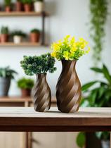 Kit 2 Vasos Rústicos Decorativos Modernos para Sala, Quarto, Escritório e Casa, ideal para Flores Ar Kit 2 Vasos Rústicos Decorativos Modernos para Sala, Quarto, Escritório e Casa, ideal para Flores Ar