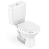 Kit 2 Vasos Sanitários com Caixa Acoplada e Assento Like Celite Branco/Brilhante
