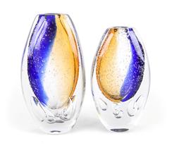 Kit 2 Vasos Vidro Murano Aurora Artesanal 29 cm Jolitex