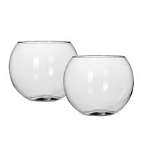 Kit 2 Vasos Vidro Redondo Tipo Aquário 1,5 Litros Decoração e Terrários - Mistral Kit 2 Vasos Vidro Redondo Tipo Aquário 1,5 Litros Decoração e Terrários - Mistral