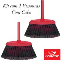 Kit 2 VASSOURA Condor Madri COM CABO - Cabo 1,2 Metros Metálico Com Pendurador