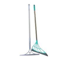 Kit 2 Vassoura Mágica Rodo Mop Limpa Vidro Chão Seca Silicone Ajustável Ergonômico Extensor Piso
