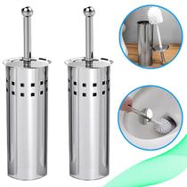 Kit 2 Vassourinhas Limpa Privada Escova Sanitária Aço Inox Com Suporte Não Enferruja Lavabo Premium Kit 2 Vassourinhas Limpa Privada Escova Sanitária Aço Inox Com Suporte Não Enferruja Lavabo Premium