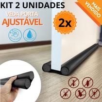 Kit 2 Veda porta Ajustável Impermeavel Rolinho Duplo Contra Insetos 80, 90 e 100 CM