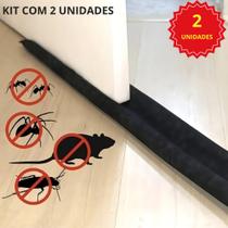 Kit 2 Veda Porta Impermeavel Contra Insetos Rolinho Protetor Duplo 70, 80, 90, 100 CM