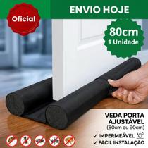 Kit 2 Veda Porta Inferior 70cm 80cm Preto - Isolamento Contra Poeira, Vento e Insetos